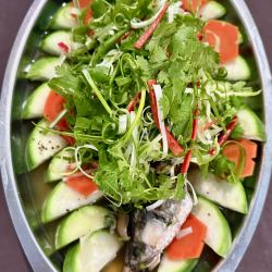 Cá lóc hấp bầu